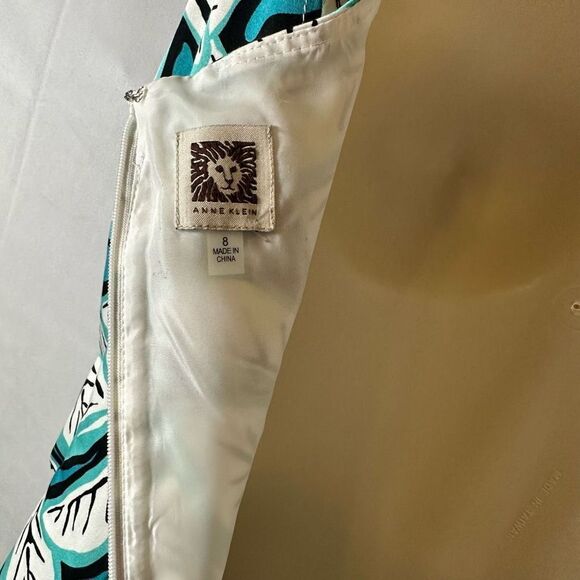 Anne Klein Dresses Ivory & Green Fully Lined Sleeveless Printed Dress 8 NWT - Picture 8 of 9